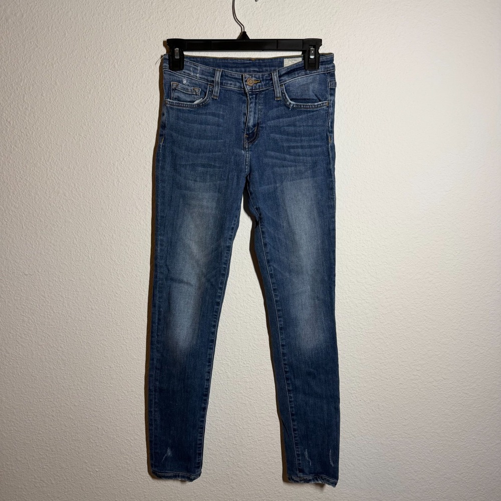 Bridge by Gly Jeans Womens 26 Blue Denim Medium Wash Skinny Leg Distressed
